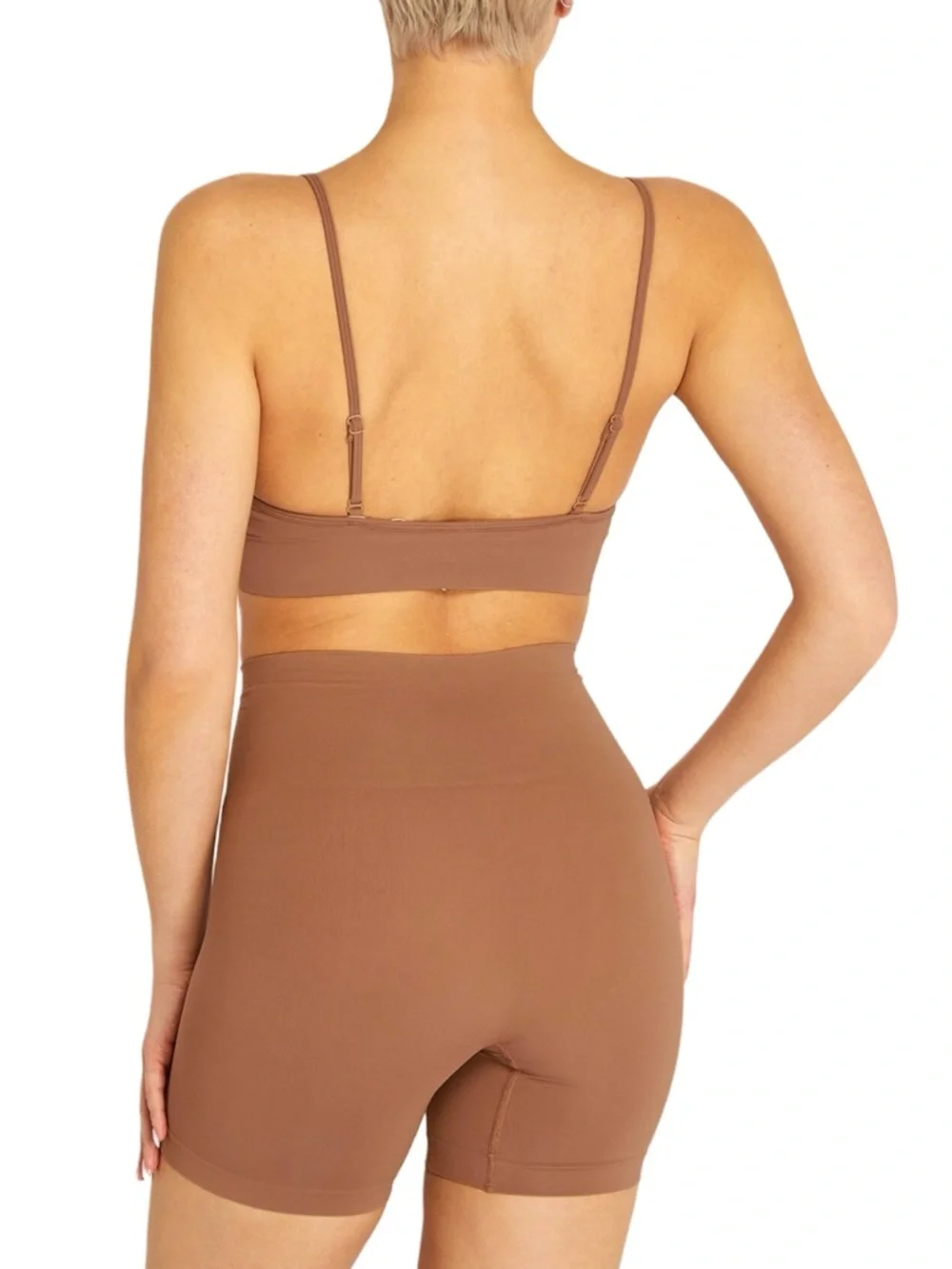 NWT SKIMS Copper Seamless Bralette & Shorts Set Size S - Picture 3 of 12